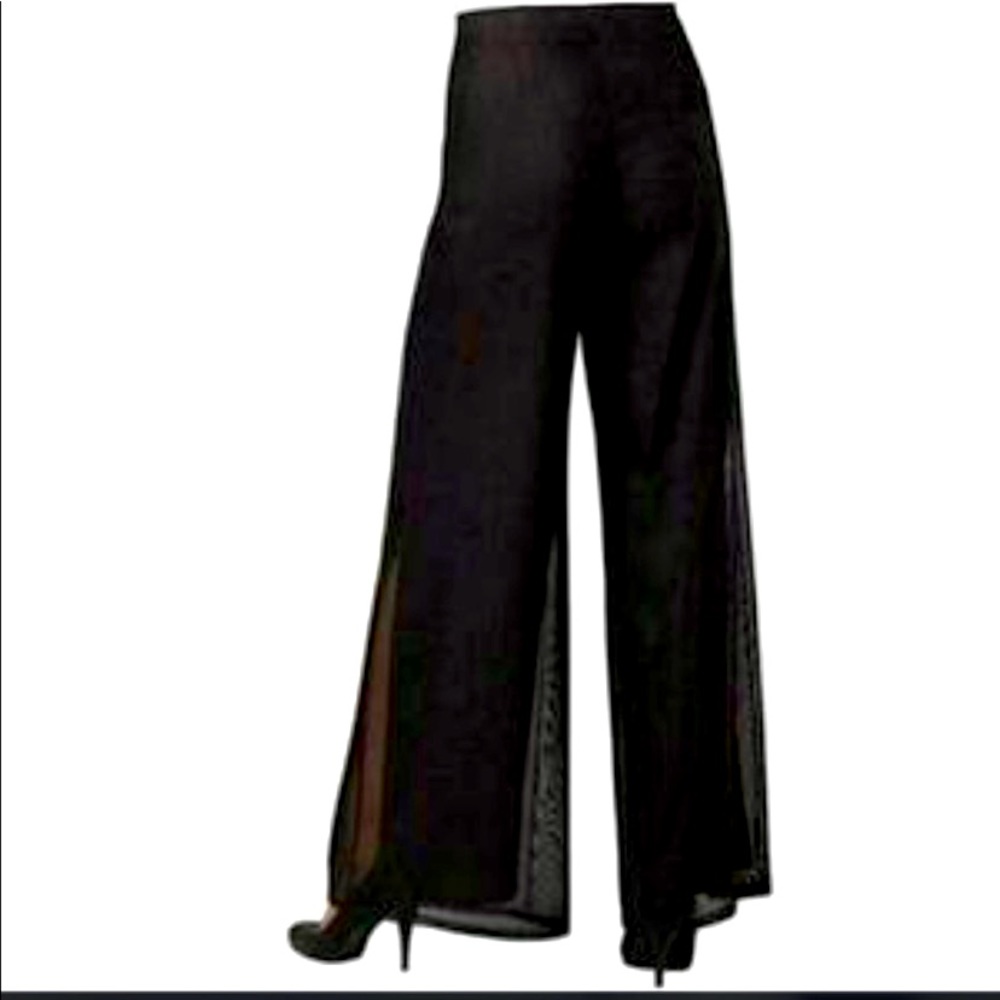 NWT JS Collections Petite sz 14 side slit sheer overlay formal pants